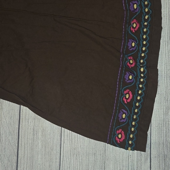 Johnny Was Embroidered Floral Boho Dress Brown Size M - Picture 6 of 9